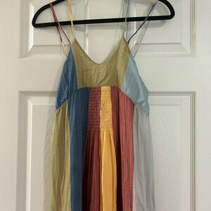 Manila Grace Colorful Striped Maxi Dress